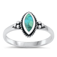 Load image into Gallery viewer, Sterling Silver Oxidized Genuine Turquoise Stone Ring-11mm