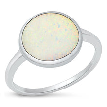 Load image into Gallery viewer, Sterling Silver Oxidized White Lab Opal Ring-13.5mm
