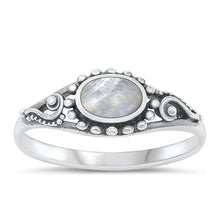 Load image into Gallery viewer, Sterling Silver Oxidized Moonstone Ring-7mm