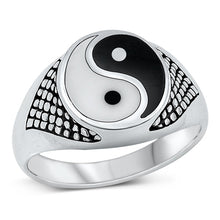 Load image into Gallery viewer, Sterling Silver Oxidized Yin Yang Ring