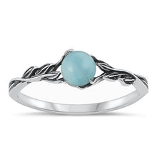 Load image into Gallery viewer, Sterling Silver Oxidized Larimar Ring-5.8mm