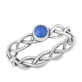 Sterling Silver Oxidized Blue Lapis Ring-4.2mm