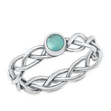 Load image into Gallery viewer, Sterling Silver Oxidized Genuine Turquoise Ring-4.2mm