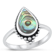 Load image into Gallery viewer, Sterling Silver Oxidized Abalone Shell Ring-18.2mm