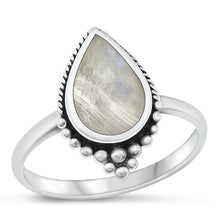 Load image into Gallery viewer, Sterling Silver Oxidized Moonstone Ring-18.2mm
