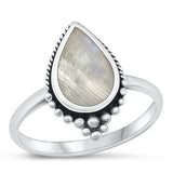 Sterling Silver Oxidized Moonstone Ring-18.2mm