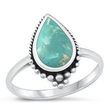 Sterling Silver Oxidized Genuine Turquoise Ring-18.2mm