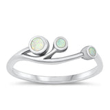 Sterling Silver Oxidized Fingers White Lab Opal Ring