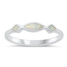 Load image into Gallery viewer, Sterling Silver Polished Diamond and Oval White Lab Opal Ring