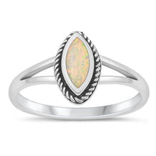 Load image into Gallery viewer, Sterling Silver Oxidized White Lab Opal Ring-11.7mm