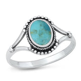 Sterling Silver Oxidized GEnuine Turquoise Ring-11.4mm