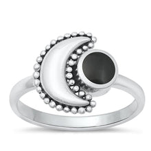Load image into Gallery viewer, Sterling Silver Oxidized Black Agate Ring-14.2mm