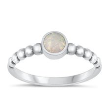 Load image into Gallery viewer, Sterling Silver Oxidized White Lab Opal Ring-2mm