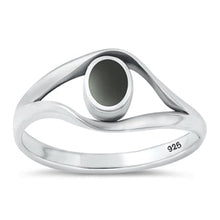Load image into Gallery viewer, Sterling Silver Oxidized Black Agate Ring-10mm