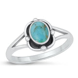 Sterling Silver Oxidized Genuine Turquoise Ring-11mm