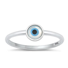 Load image into Gallery viewer, Sterling Silver Oxidized Evil Eye Stone Ring