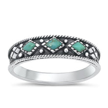 Load image into Gallery viewer, Sterling Silver Oxidized Genuine Turquoise Ring-5.6mm