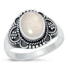 Load image into Gallery viewer, Sterling Silver Oxidized Moonstone Oval Ring Face Height-15.3mm