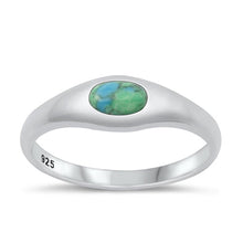 Load image into Gallery viewer, Sterling Silver Polished Oval Genuine Turquoise Ring Face Height-6mm