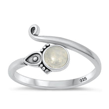 Load image into Gallery viewer, Sterling Silver Oxidized Moon Stone Ring Face Height-11.5mm