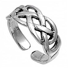 Load image into Gallery viewer, Sterling Silver Modish Celtic Knot Design Toe Ring with Face Height of 7MM and Band Width of 3MM