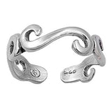 Sterling Silver S-Shape Toe Ring AndWidth 6mm