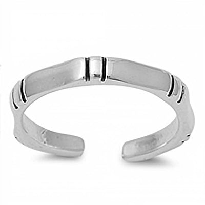 Sterling Silver Classy Vertical Line Toe RingAnd Width 2.5 mm