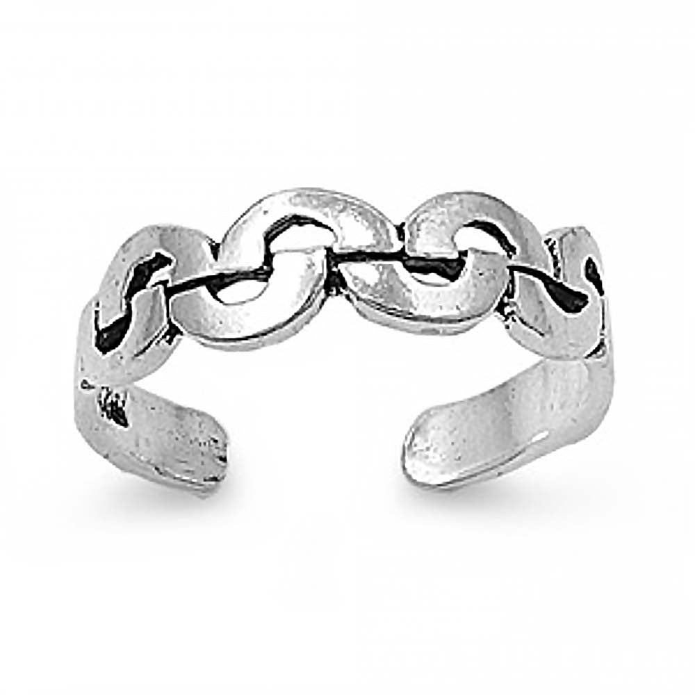 Sterling Silver Classy Chain Toe RingAnd Width 4 MM