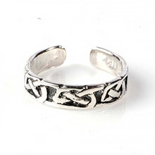 Load image into Gallery viewer, Sterling Silver Classy Carved Knots Toe RingAnd Width 5 MM