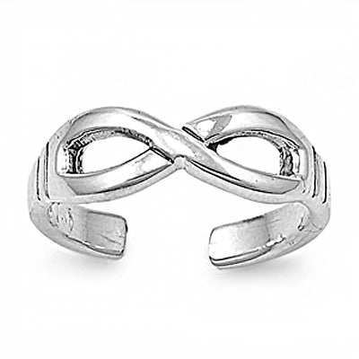 Sterling Silver Fancy Infinity Toe RingAnd Width 6 MM