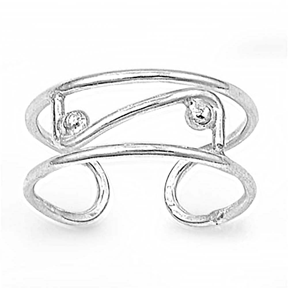 Sterling Silver Fancy Open Cut Band Design Toe Ring with Band Width of 6MM