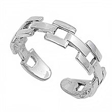 Load image into Gallery viewer, Sterling Silver Elegant Square Chain Toe RingAnd Width 4 MM