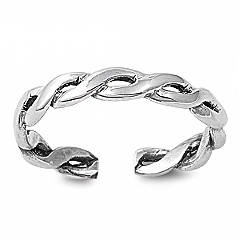 Sterling Silver Stylish Infinity Band Design Toe Ring with Band Width of 3MM