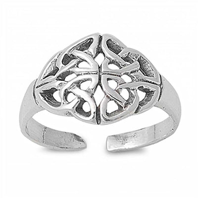 Sterling Silver Luxurious Celtic Knot Toe RingAnd Face Height 10 MM