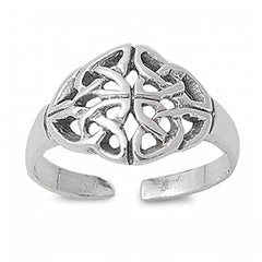 Sterling Silver Luxurious Celtic Knot Toe RingAnd Face Height 10 MM