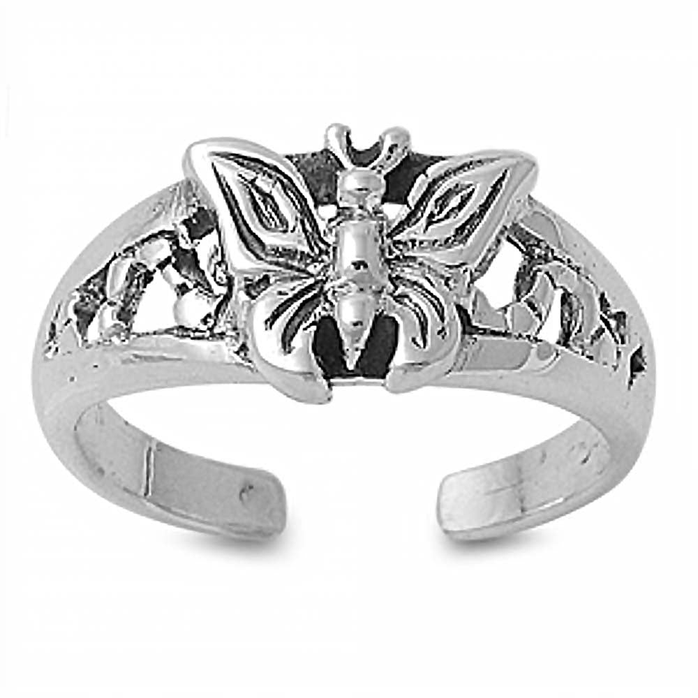Sterling Silver Classy Butterfly Knot Toe RingAnd Face Height 8 MM