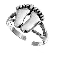Load image into Gallery viewer, Sterling Silver Classy Feet Toe RingAnd Face Height 11 MM