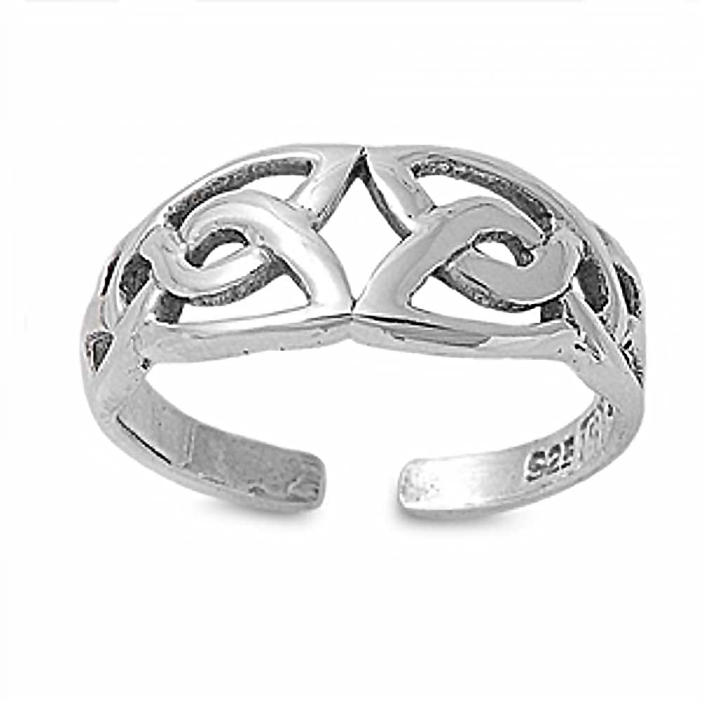 Sterling Silver Elegant Infinite Celtic Knot Toe RingAnd Face Height 7 MM