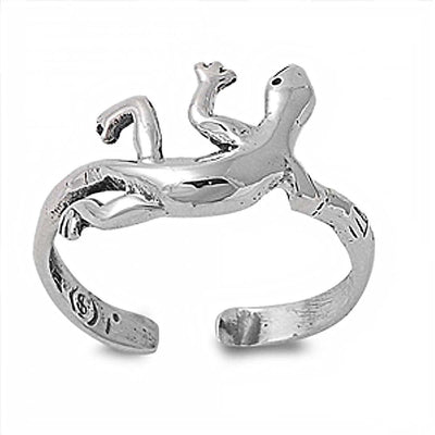 Sterling Silver Classy Lizard Toe RingAnd Face Height 10 MM