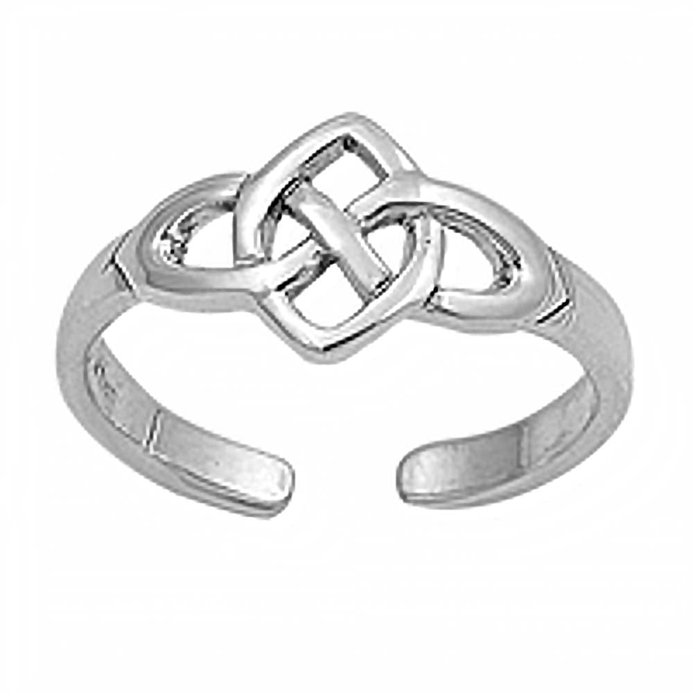 Sterling Silver Celtic shape Toe Ring AndFace Height 9mmAndBand Width 3mm