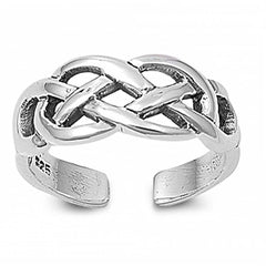 Sterling Silver Fancy Infinite Celtic Toe RingAnd Face Height 7 MM