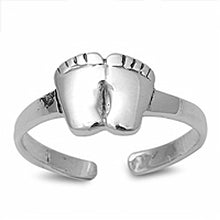 Load image into Gallery viewer, Sterling Silver Fancy Feet Toe RingAnd Face Height 7 MM