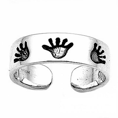 Sterling Silver Elegant Hands Toe RingAnd Fae Height 5 MM