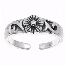 Load image into Gallery viewer, Sterling Silver Classy Plumeria Carved Toe RingAnd Face Height 6 MM