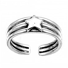 Load image into Gallery viewer, Sterling Silver Classy Star Toe RingAnd Band Width 5 MM