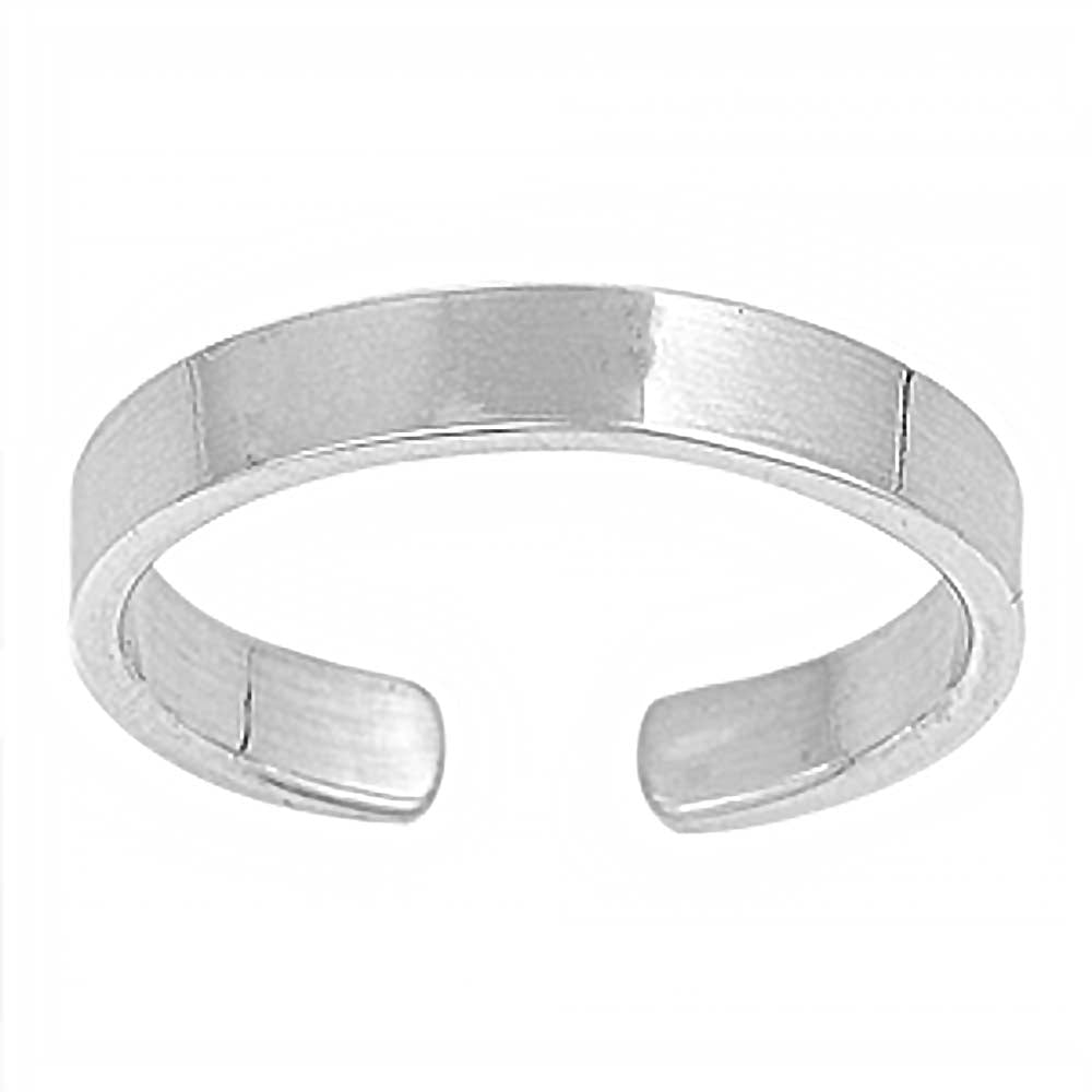 Sterling Silver Luxurious Flat Band Toe RingAnd Band Width 3 MM