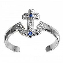 Load image into Gallery viewer, Sterling Silver w/ CZ- Anchor Toe Ring