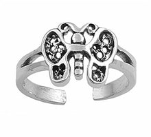 Load image into Gallery viewer, Sterling Silver Butterfly shape Toe Ring AndFace Height 9mm