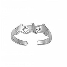 Load image into Gallery viewer, Sterling Silver Classy Three Star Toe RingAnd Face Height 5 MM