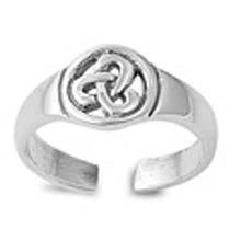 Load image into Gallery viewer, Sterling Silver Toe Ring with Centered Ciltic Knot DesignAnd Face Height 3 MM